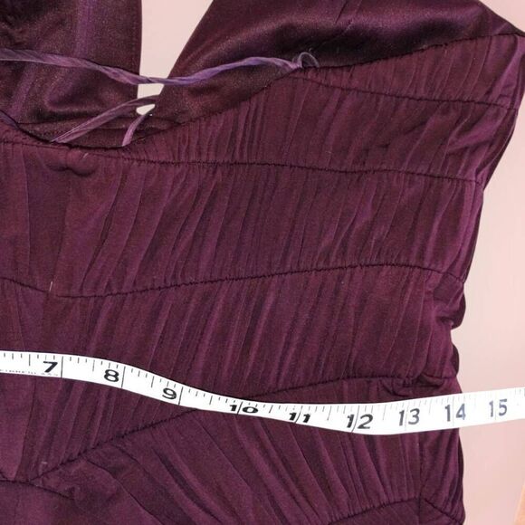 Laundry Shelli Segal Gown Sz 6 Burgundy Strappy Low Back Jersey Knit Swiftie - Picture 13 of 13